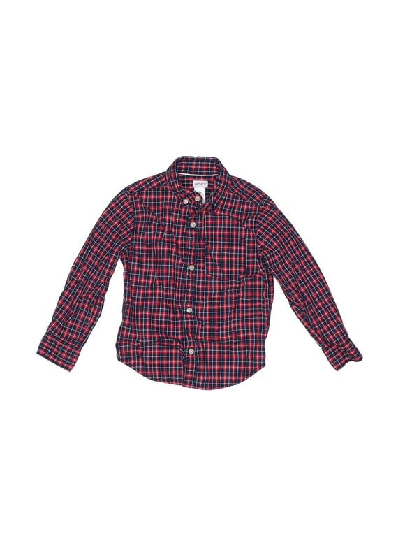 5 Carters Boys 4-8 Long Sleeve Button-up Shirt Red 